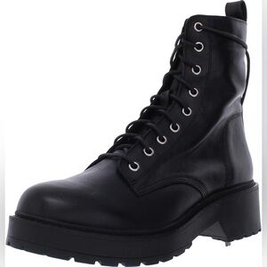 Steve Madden Black Lace Up Combat Boots